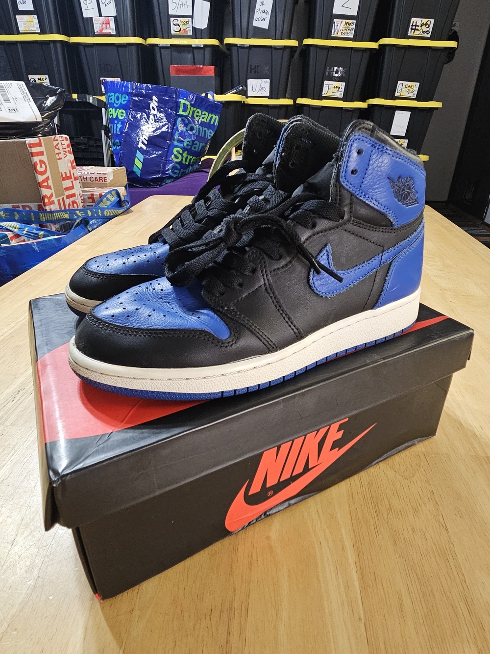 Nike Air Jordan 1 Retro High OG Royal Blue Black 575441 007 Youth Size 5.5Y